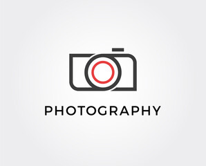 minimal photography logo template - vector illustration