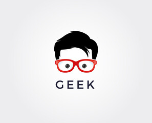 minimal geek logo template - vector illustration