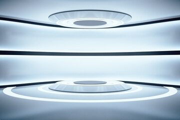 Abstract light futuristic warp in interior