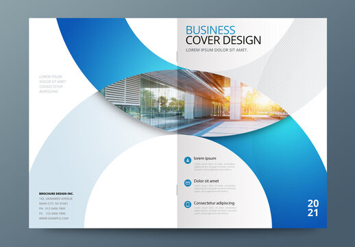 Business Report Cover Layout with Circles