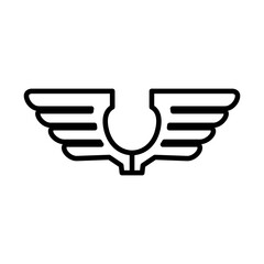 falcon wings icon, line style