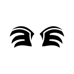striped wings icon, silhouette style