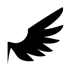 wing of angel, silhouette style