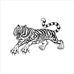 Tiger logo emblem template mascot symbol for business or shirt design. Vector Vintage Design Element, Tiger Face logo emblema modello mascotte simbolo per business o camicia design. 