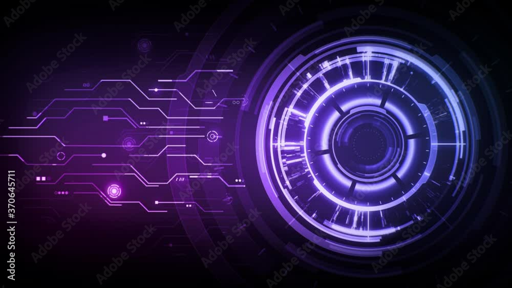 Poster futuristic core hud concept with electronic circuit. technology background with abstract dashboard i