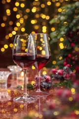 Rolgordijnen Red wine for holidays. © Vitalina Rybakova