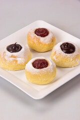 Sweet bread stuffed with guava jam and dulce de leche (doce de leite), traditional Brazilian sweet.