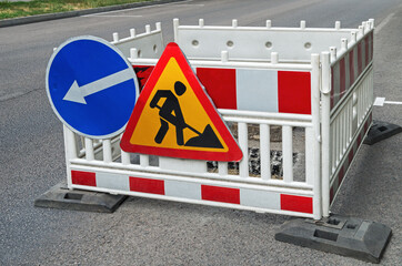 Safety barriers during road repairs