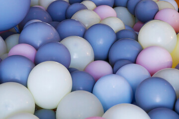 birthday party Colorful balloons and confetti for birthday