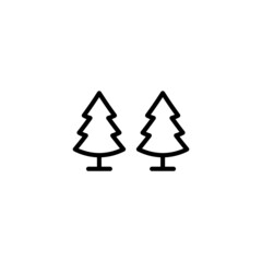 Winter trees icon  in black line style icon, style isolated on white background