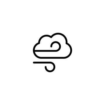 recommend clip art: Wind icon  in black line style icon, style isolated on white background
