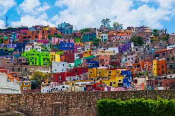 colorful houses in the city - obrazy, fototapety, plakaty