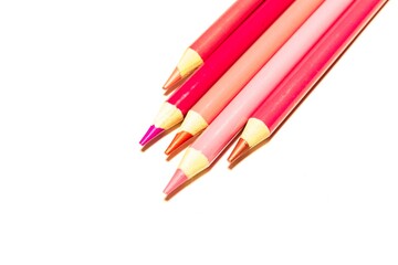 Pink Pencils isolated on white Background 