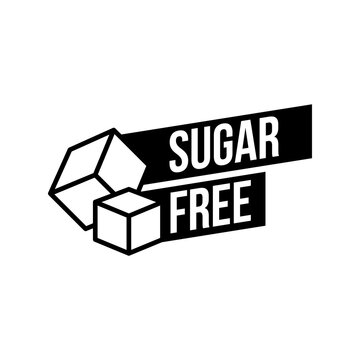 Sugar free foods Icon. Black and white designs, can be used as stamps, seals, badges, for packaging etc. Vector