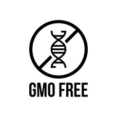 Black and white colored GMO free emblems. Vector illustration