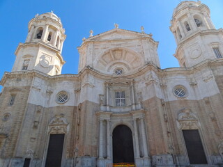 Fototapeta na wymiar Cathedral of Santa Cruz on Cadiz, Andalusia, Spain