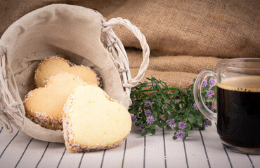 Tea time, sweet and delicious food with a hot coffe or tea. 