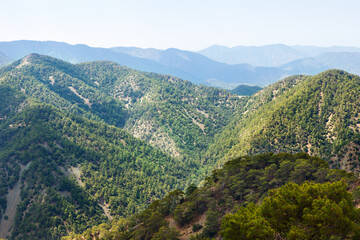 Obraz premium Troodos mountains located in the Western part of the island of Cyprus.