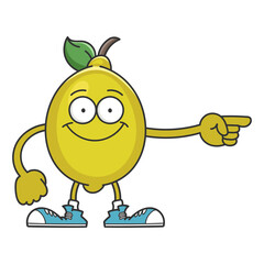 smiling lemon fruit cartoon character