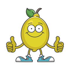 smiling lemon fruit cartoon character