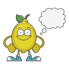 smiling lemon fruit cartoon character