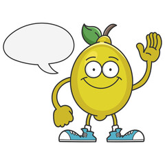 smiling lemon fruit cartoon character