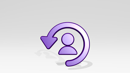 human resources employee previous 3D icon casting shadow. 3D illustration. background and concept