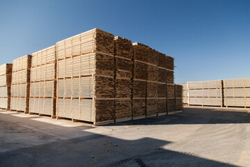 Stacks of planks at the sawmill