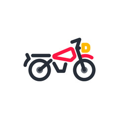 Motor cycle icon outline style for your design. Vector