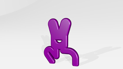 TOYS FINGER 3D icon casting shadow. 3D illustration. background and christmas