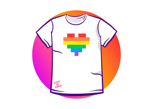 T-shirt Pride. Shirt LGBT Flag. Vector illustration.