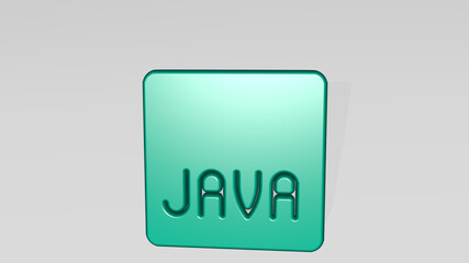 JAVA 3D icon casting shadow. 3D illustration. indonesia and asia