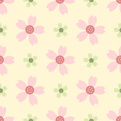 Seamless flower pattern vector for fabric, textile, decoration, wallpaper, wrapping paper etc. Modern design pattern background for paper or wall art.