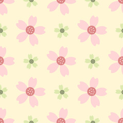 Seamless flower pattern vector for fabric, textile, decoration, wallpaper, wrapping paper etc. Modern design pattern background for paper or wall art.