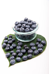 glass jar with blueberries