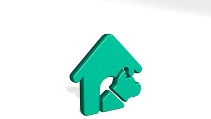 Naklejka premium dog house 3D icon casting shadow. 3D illustration. animal and cute