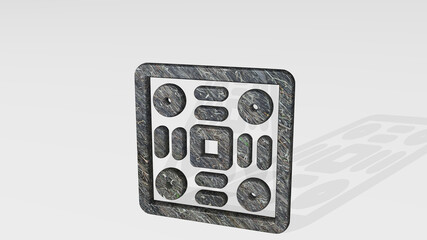 Obraz premium board game ludo 3D icon standing on the floor. 3D illustration. background and wooden