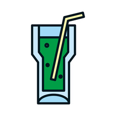 cocktail drink icon, line and fill style