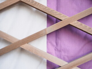 格子と二色の布