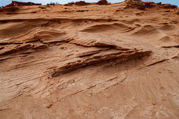 View to spectacular sandstone block formation on south of morocco