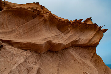 View to spectacular sandstone block formation on south of morocco