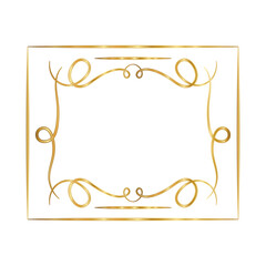 gold ornament frame in ribbon shaped design of Decorative element theme Vector illustration