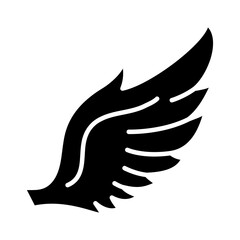 wing bird icon, silhouette style