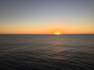 Fototapeta na wymiar Landscape view of open ocean sunset seascape