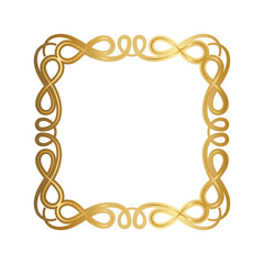 gold ornament frame with curves design of Decorative element theme Vector illustration