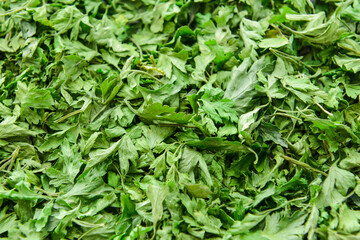 Heap of dry parsley as background