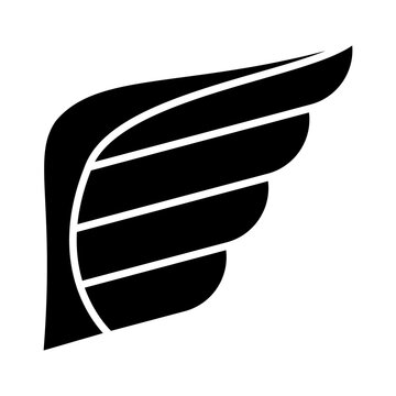 Falcon Right Wing Icon, Silhouette Style