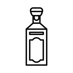 liqueur bottle icon, line style