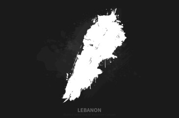 Vector Country Map Series of Watercolor Concepts in Lebanon, Middle East.