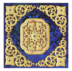 stucco pattern flower decorative isolated on the white background